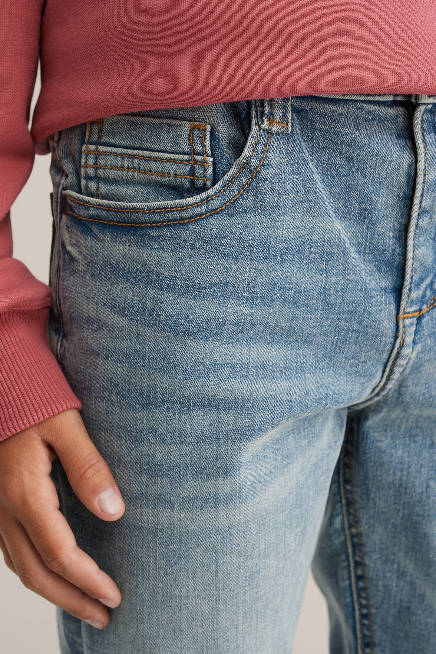 5-POCKET MID WAIST BLUE 5