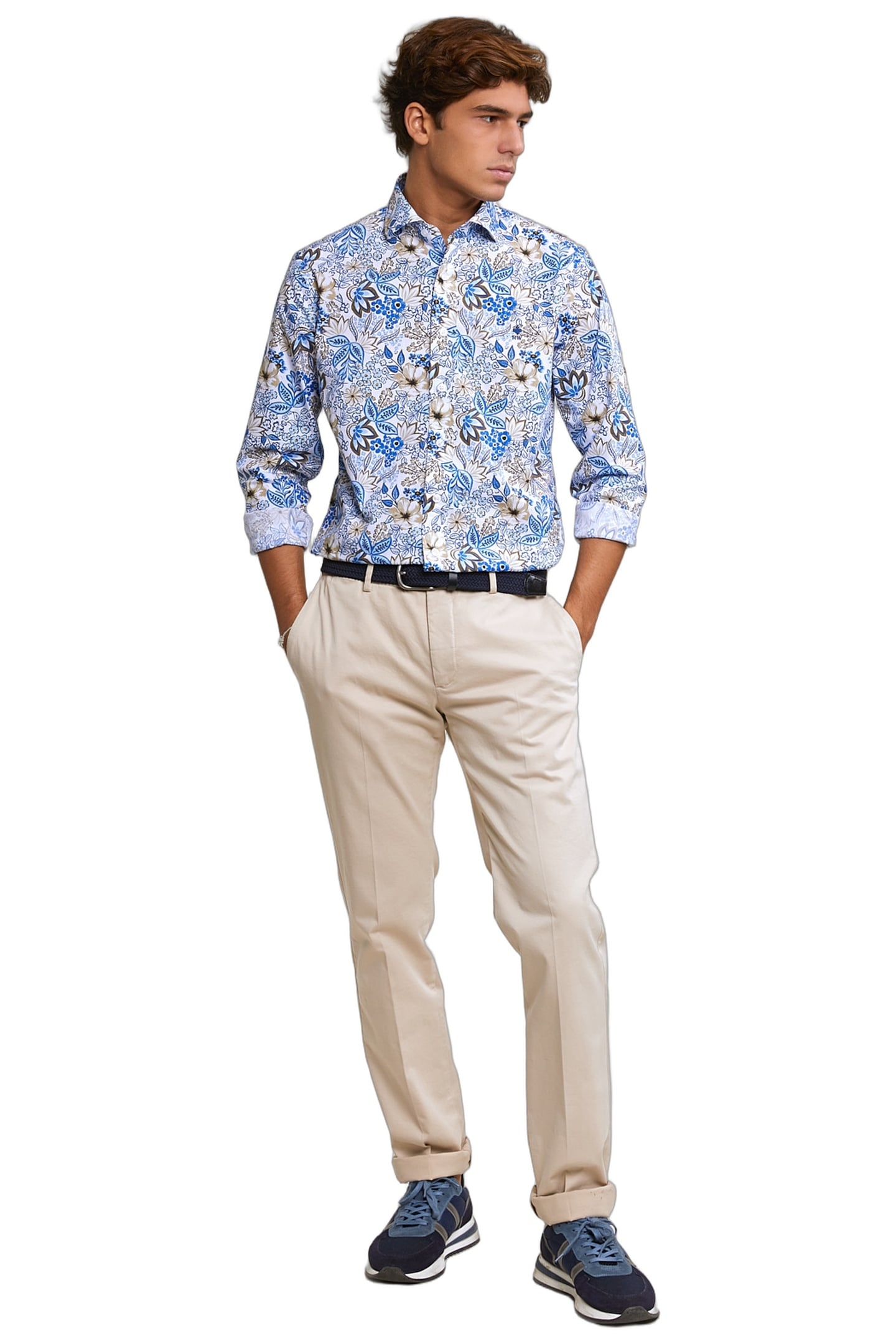 CUSTOM FIT COTTON FLORAL SHIRT MULTI 3