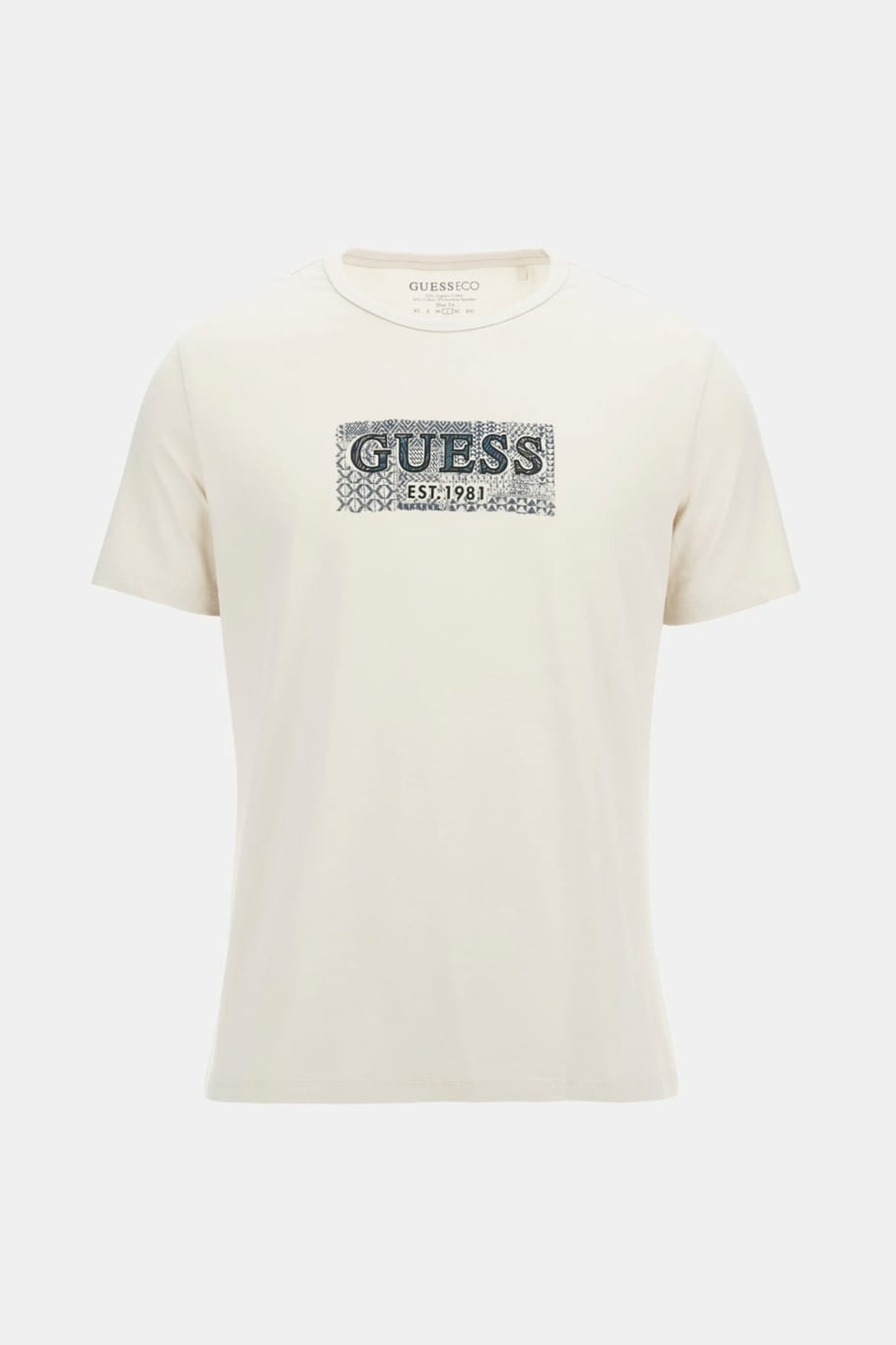 GUESS ECO SS CN GUESS BOX TEE RESORT SAND 2