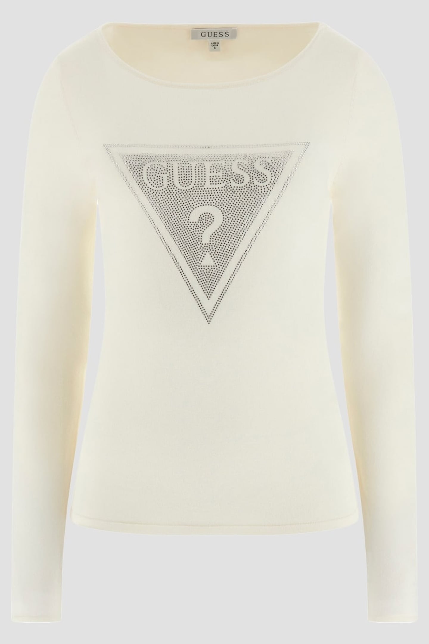 GUESS ECO LS TRIANGLE LOGO ELI DOVE WHITE 3