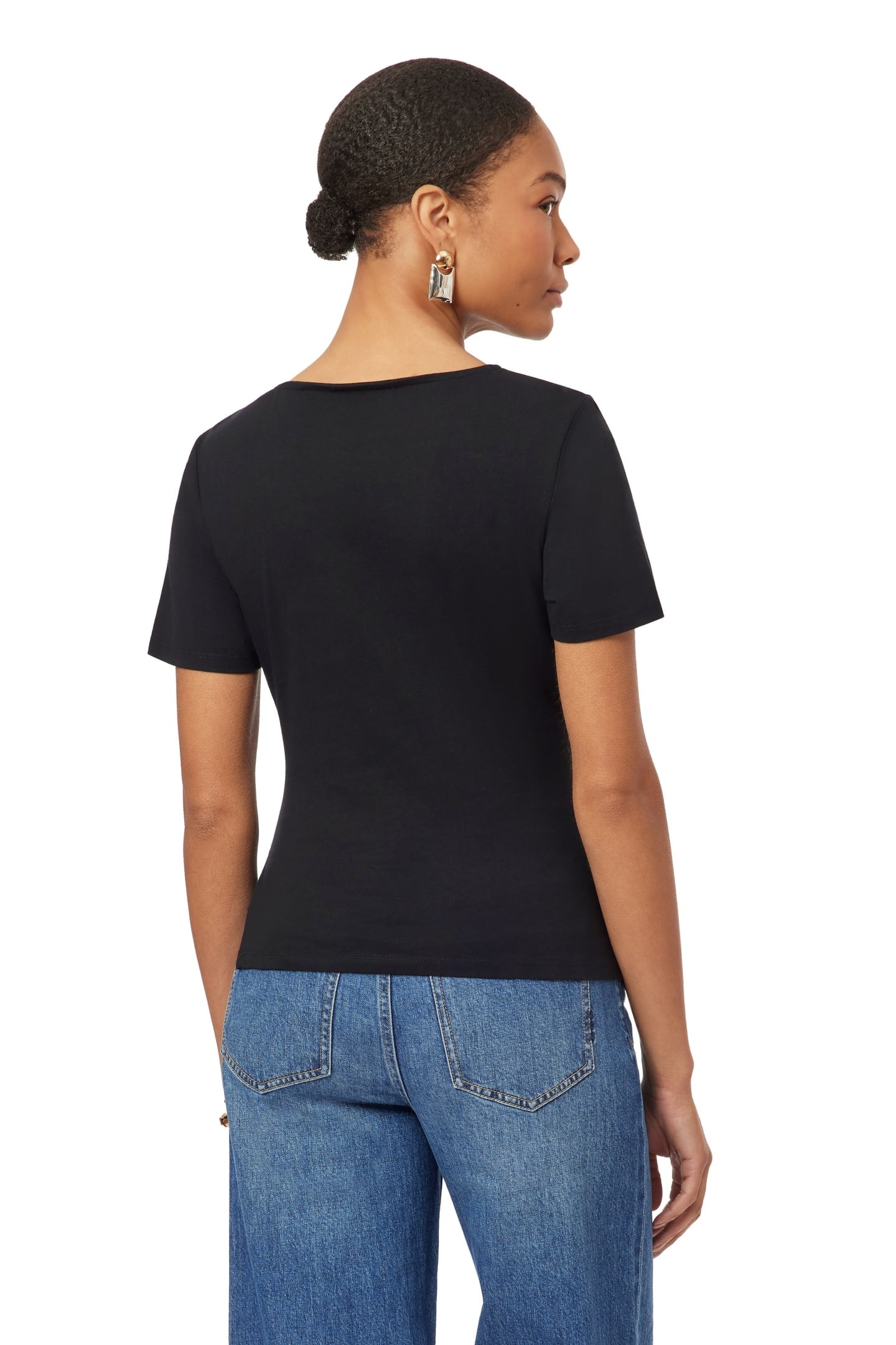 GATHERED ASYMMETRIC TEE BLACK NIGHT 5
