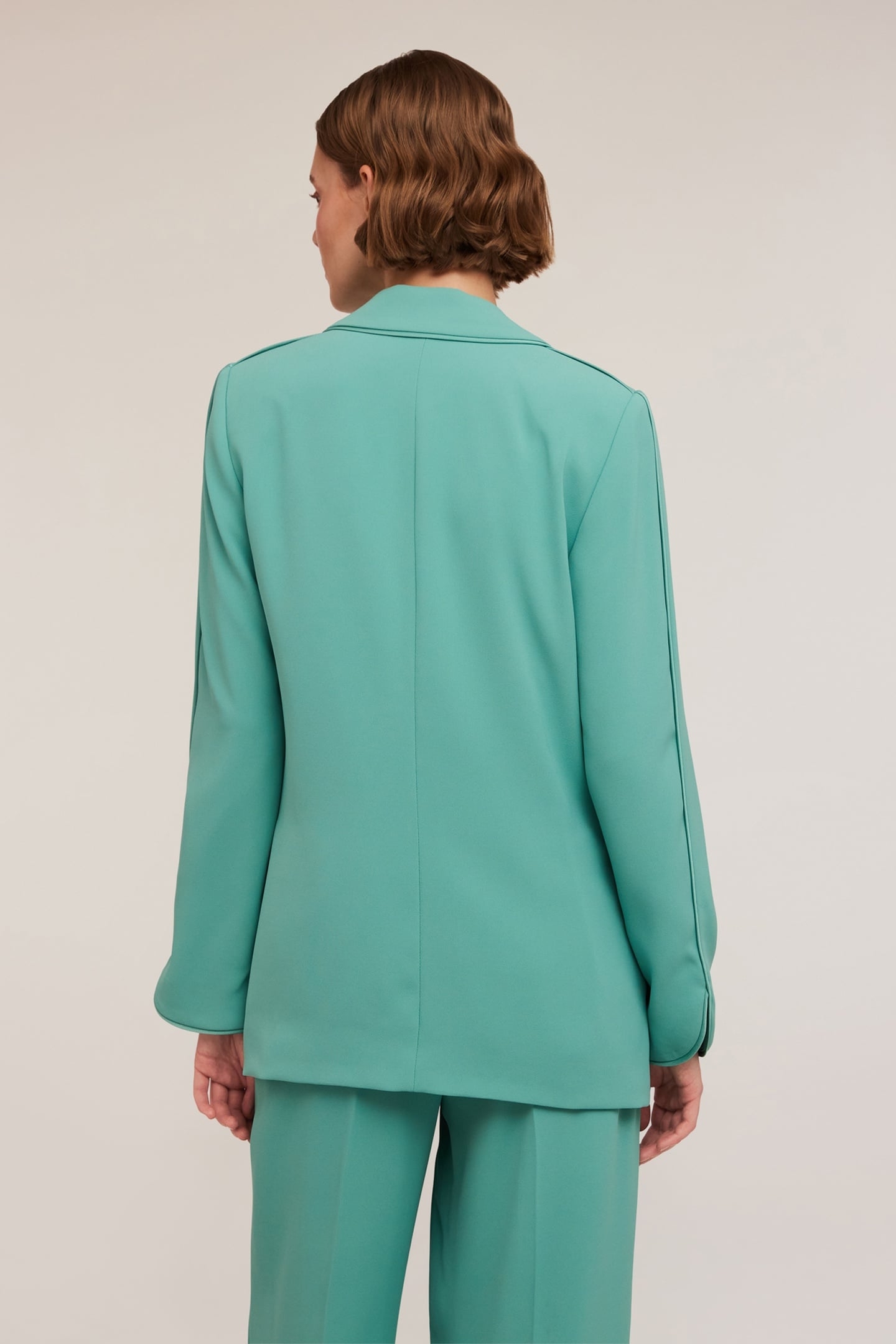 SUIT BLAZER WITH MATCHING PIPING WATER GREEN 2