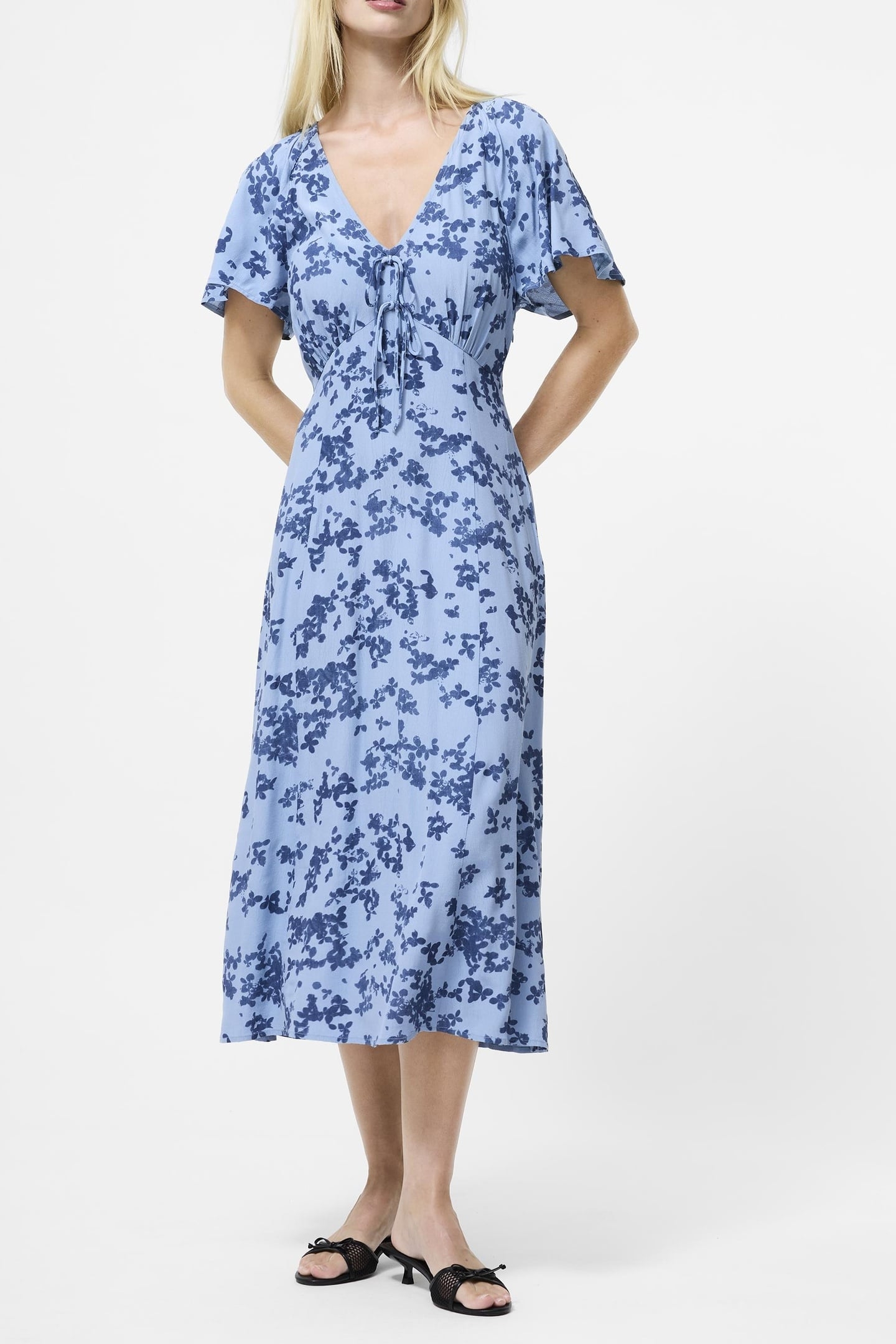 ISLA LIZZIE CREPE S/S V NK DRE BLUE MULTI 1