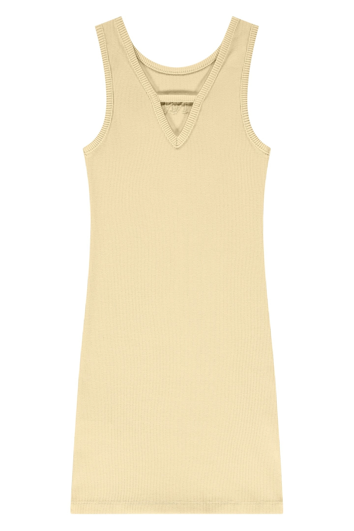 BELLE BACK RIB DRESS SOFT YELLOW 1