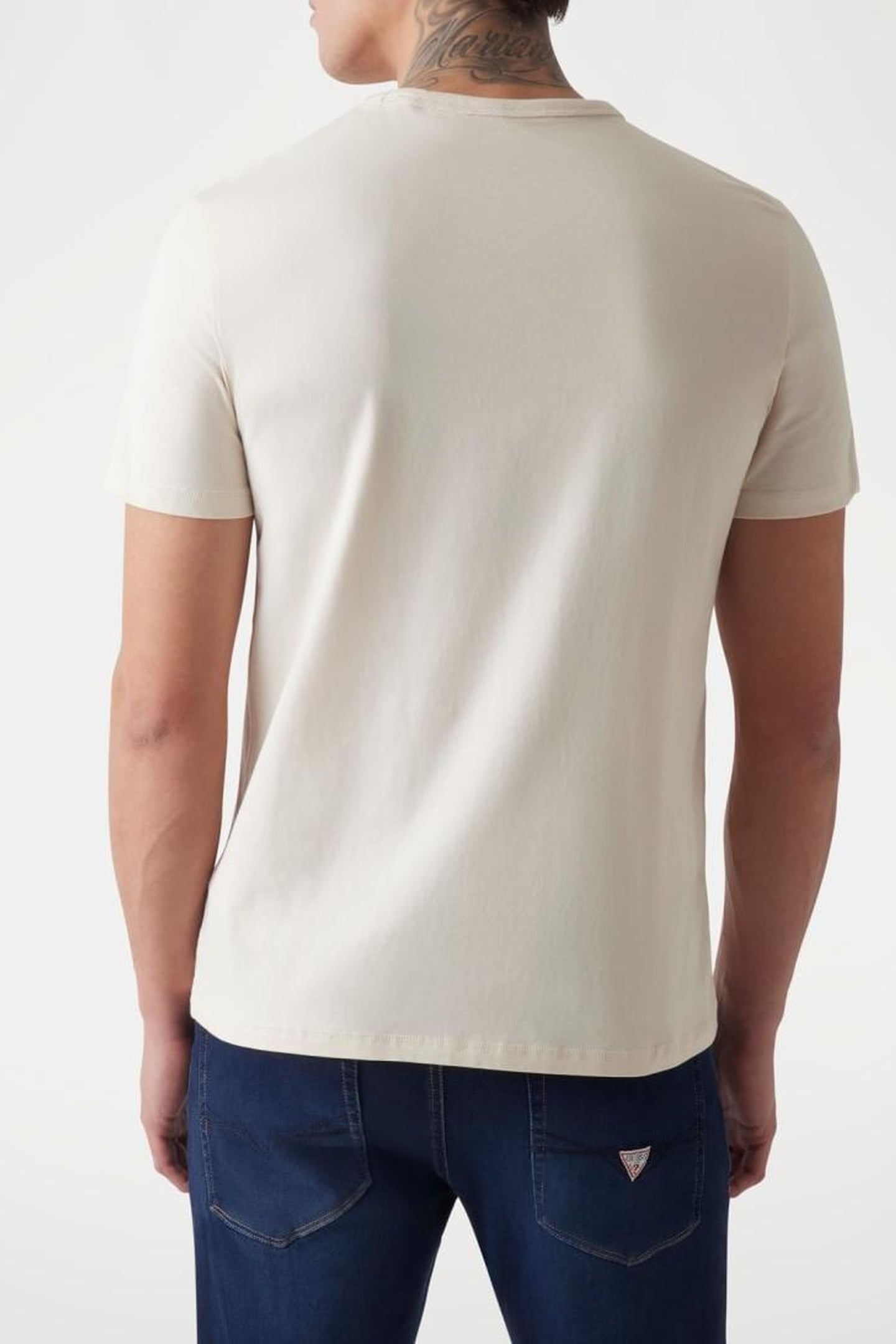 GUESS ECO SS CN GUESS BOX TEE RESORT SAND 5