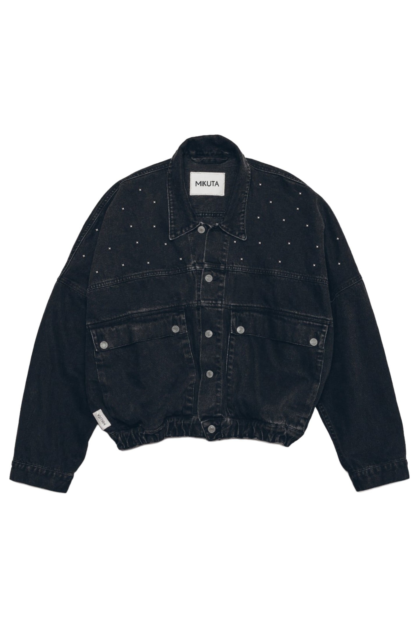 THE BLACK STUDDED DENIM JACKET BLACK 1