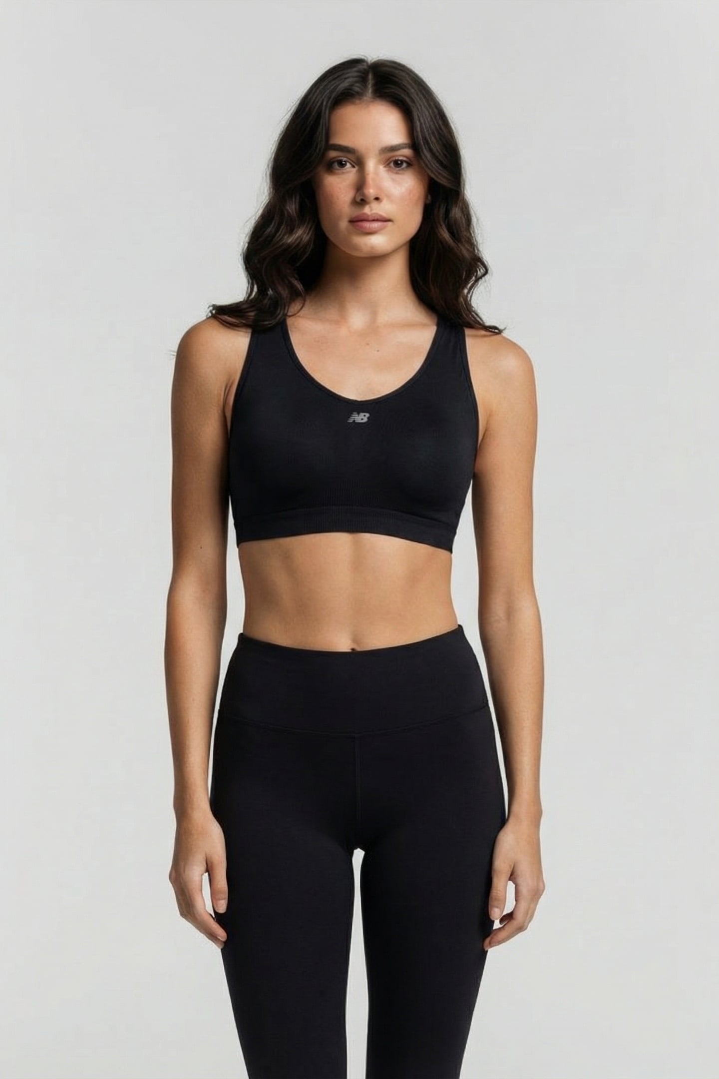 NB ESSENTIAL RUN BRA BLACK 1