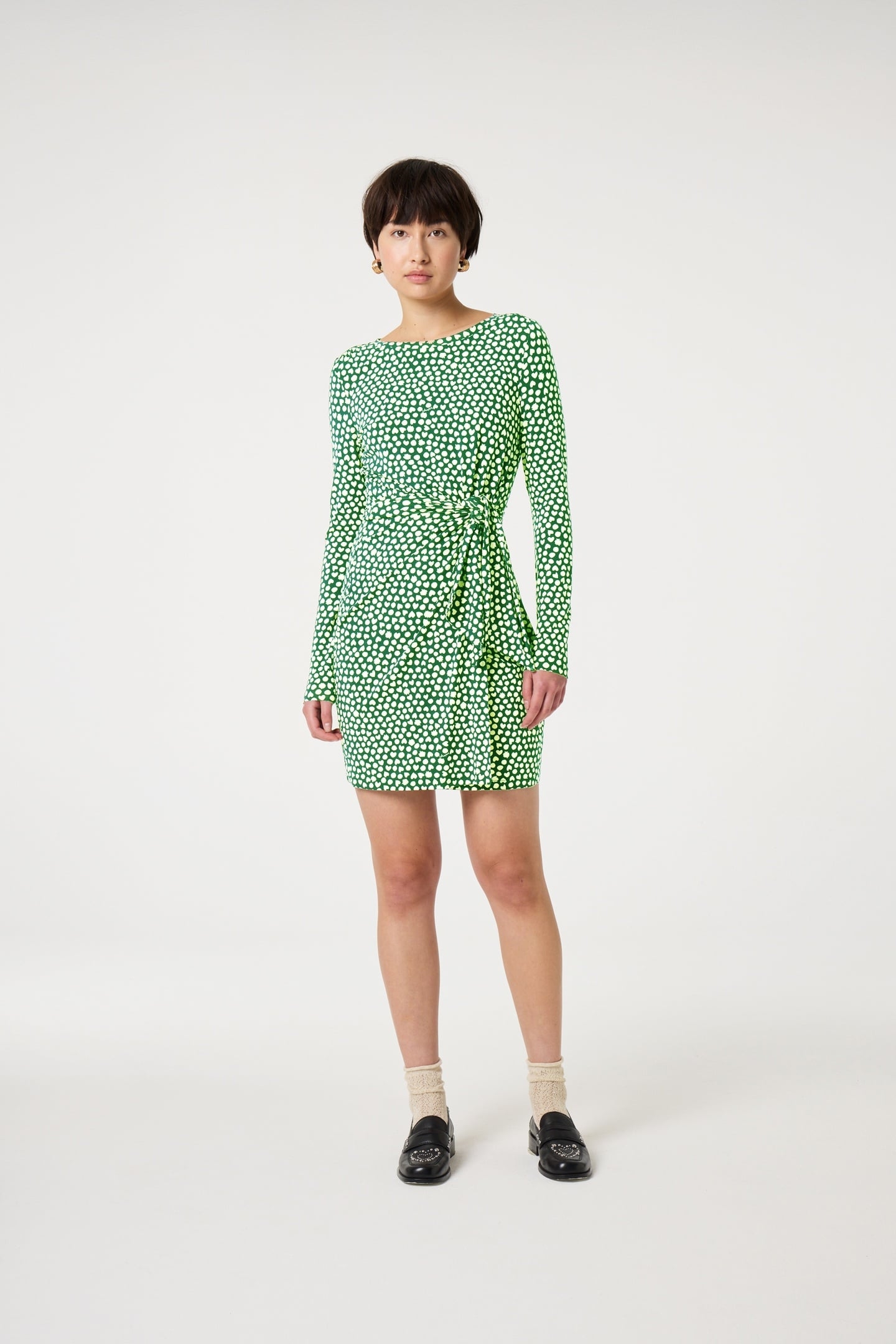 LILO SHORT DRESS GREEN APPLE/WARM WHITE 2