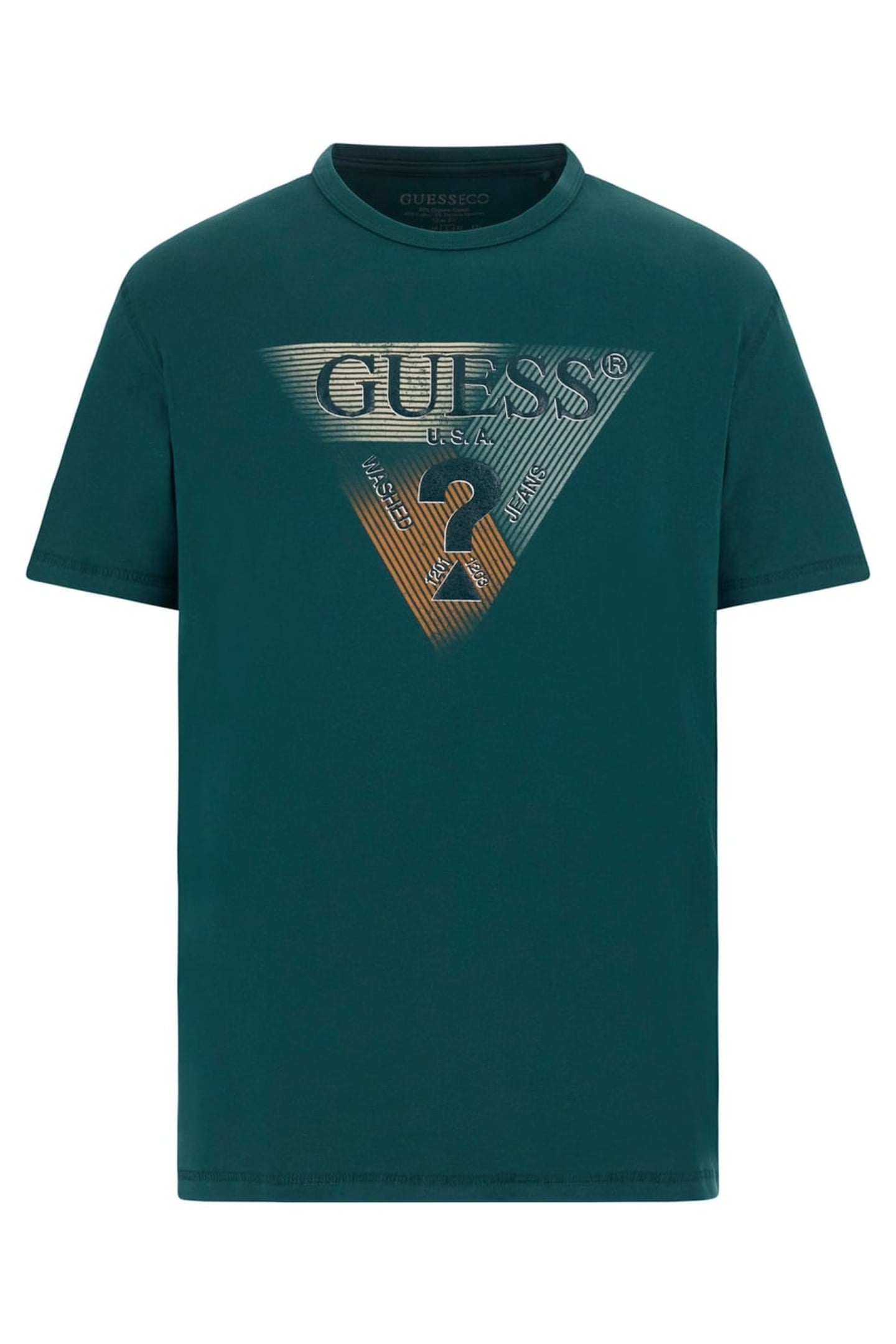 GUESS ECO SS CN GUESS TRIANGLE TRUE TEAL 1