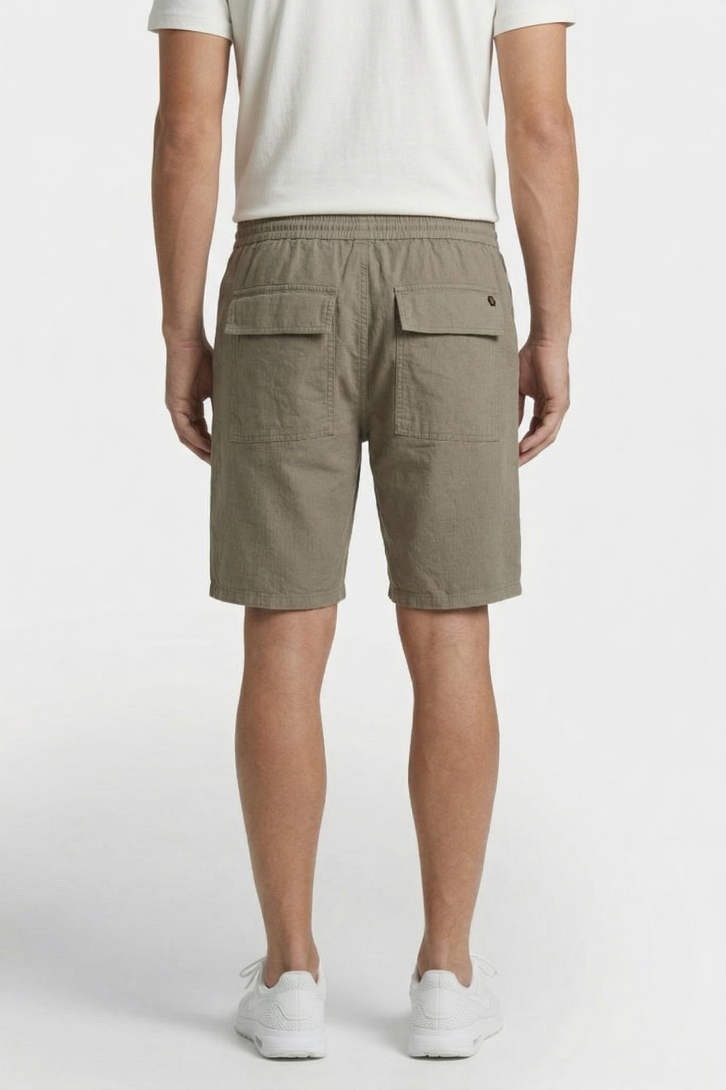 SHORT CHINO WITH LINEN GARMENT DYED LIGHT ARMY 2