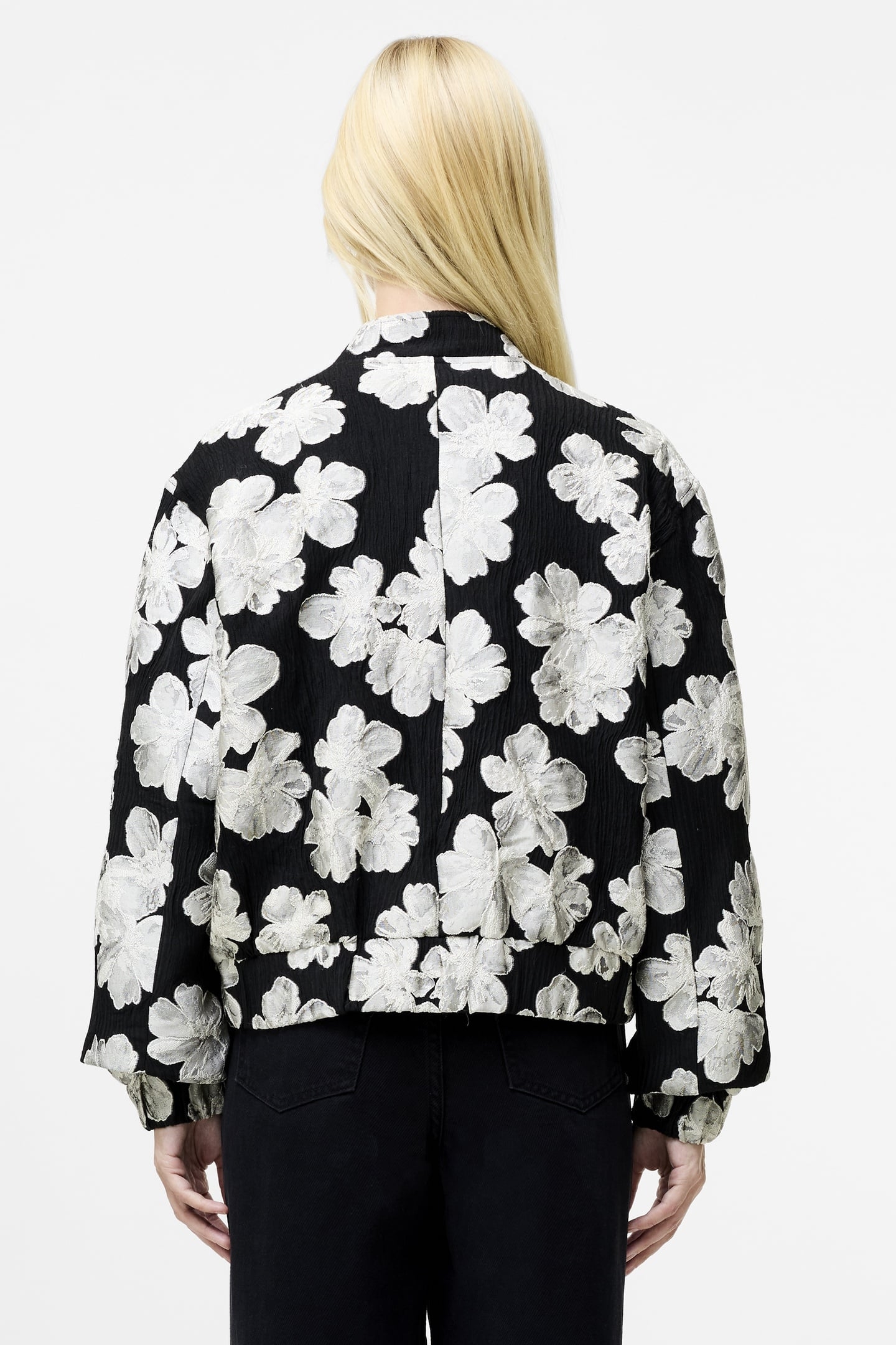 LORA POLY JACQUARD BOMBER PORCELAIN CREAM/BLAC 3