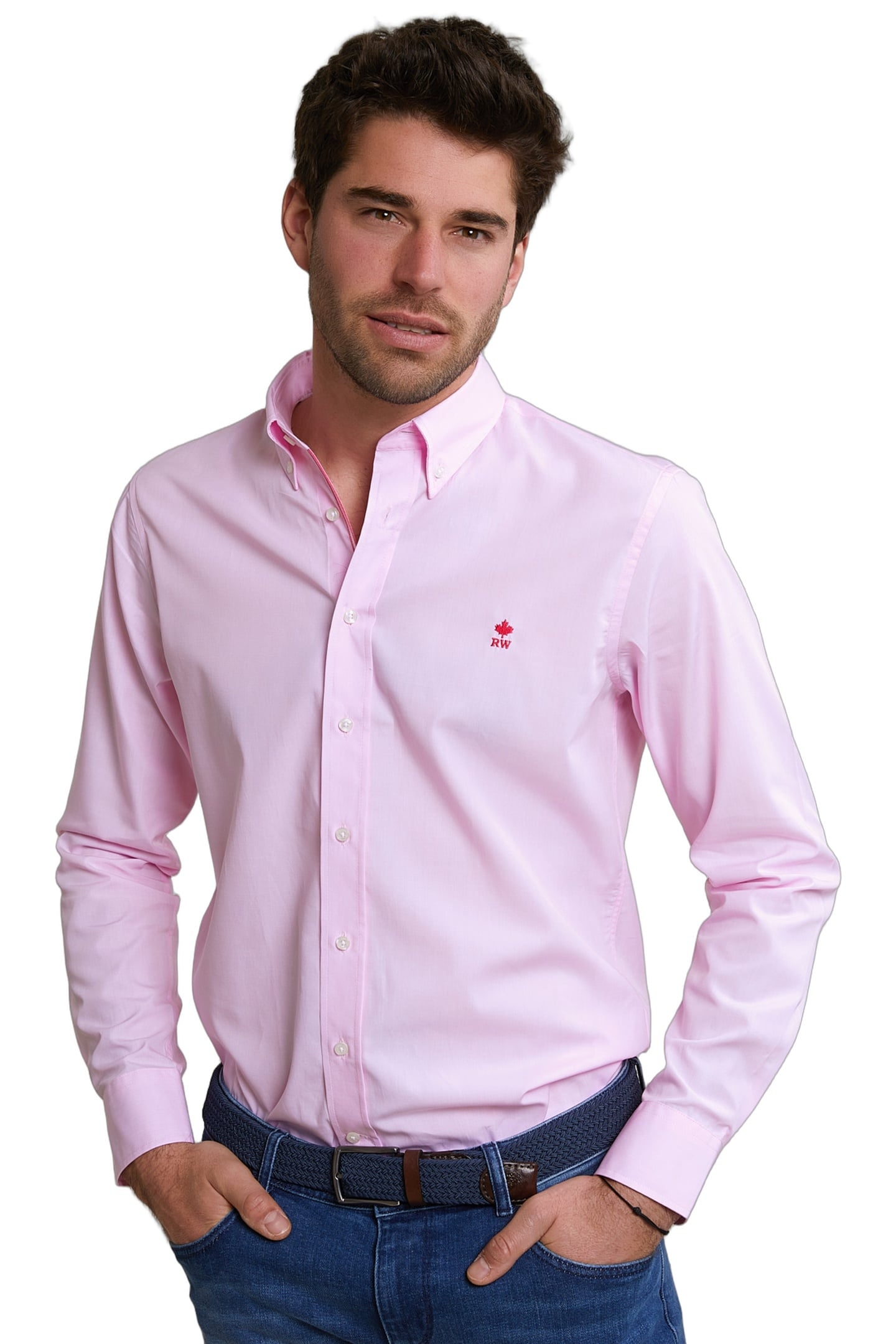 SLIM FIT UNI COTTON SHIRT PINK 1