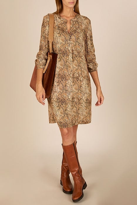 DRESS WITH BIG CUFFS BROWN 4