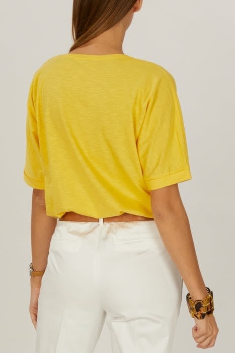 V-NECK LOOSE TEE SS + DECO YELLOW 3