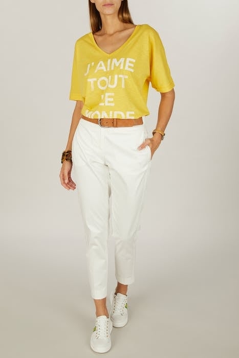 V-NECK LOOSE TEE SS + DECO YELLOW 4