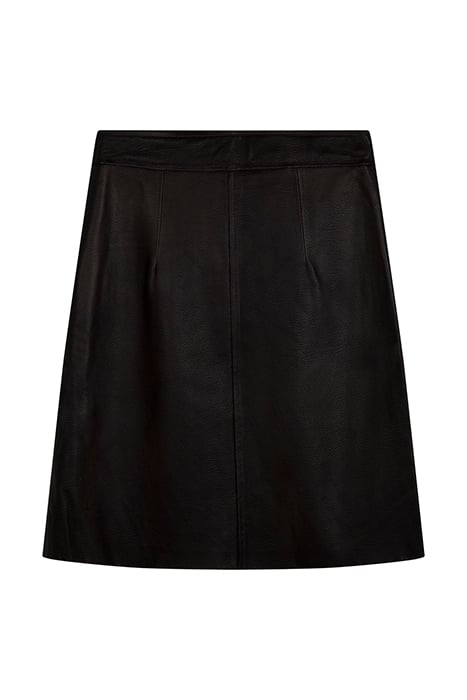 PANEL BUTTON LEATHER SKIRT DK. CHOCOL 3