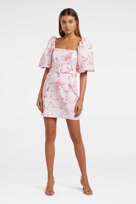 ASHLEY PUFF SLEEVE MINI DRESS LIGHT PINK SIENNA 3