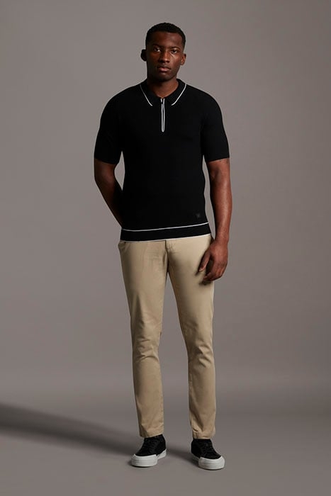 BLACK EAGLE TEXTURE KNIT POLO JET BLACK 3