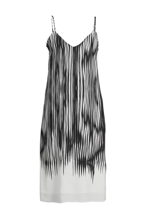 STRAPPY PRINT DRESS BLACK ABST 6