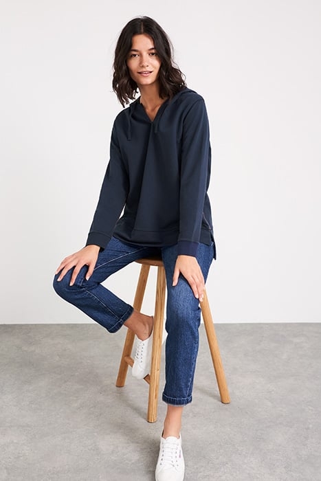 COTTON HOODED SWEAT FRENCH NAVY 3