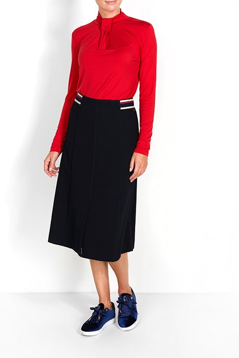 SKIRT WITH SPLIT AND TAPE BLUE 2