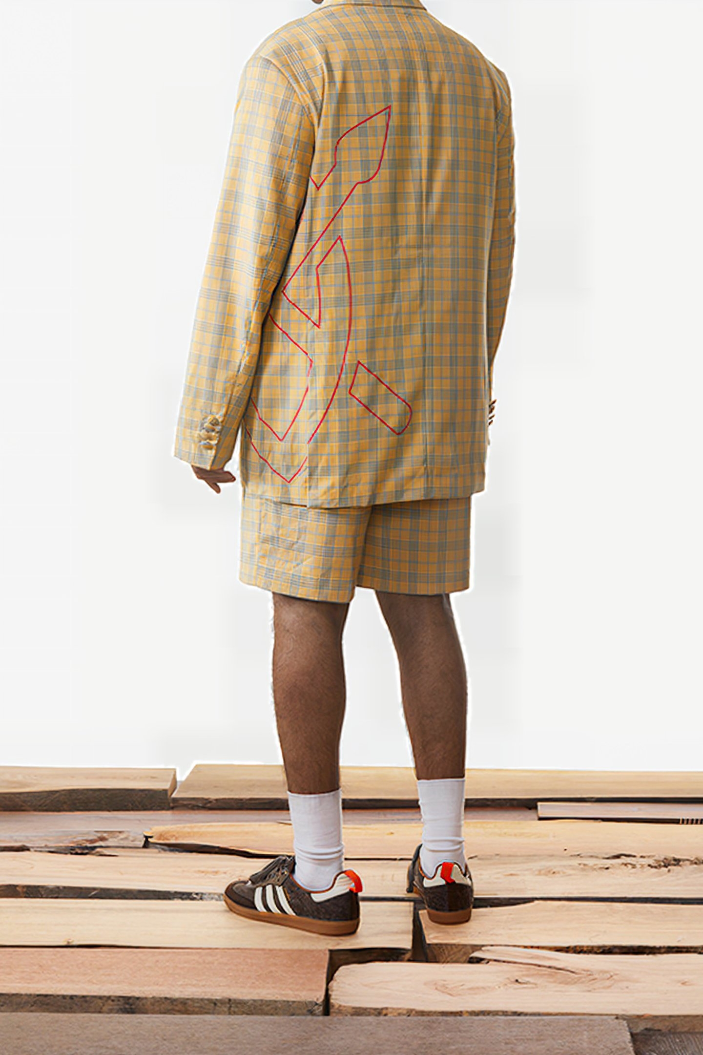 YELLOW CHECK KLEVON SHORTS 2