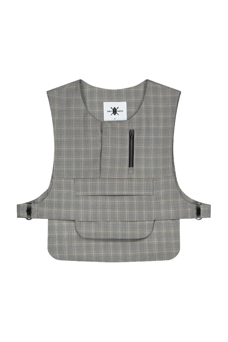 GREY CHECKED GONE VEST 5