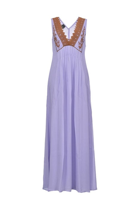 MALIARDO ABITO GEORGETTE RICAM LILAC/BURNT 6