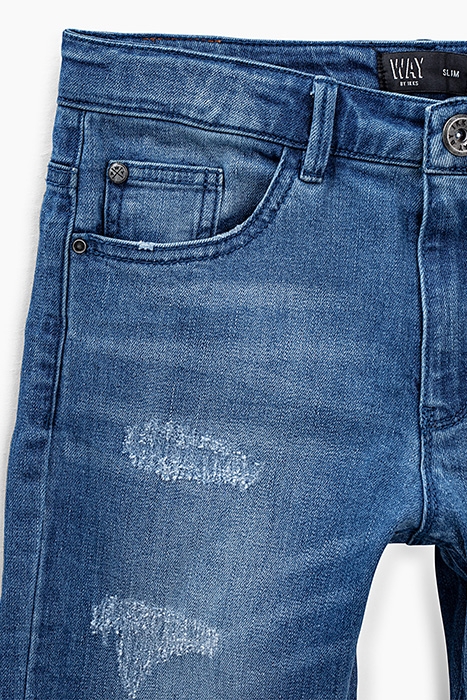 BOYS’ RAW SLIM JEANS WITH PLACED DISTRESSING 3