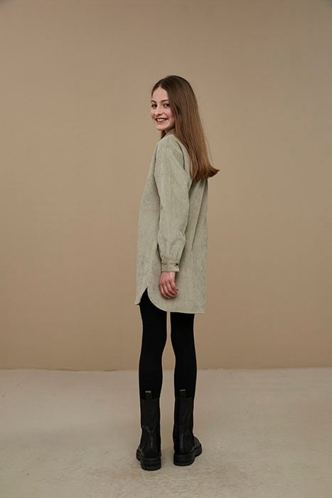 GIRLS RIB CORD DRESS SAND 3