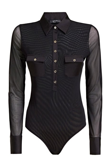 MARCIANO BY GUESS LILY MESH BODYSUIT JET BLACK 1