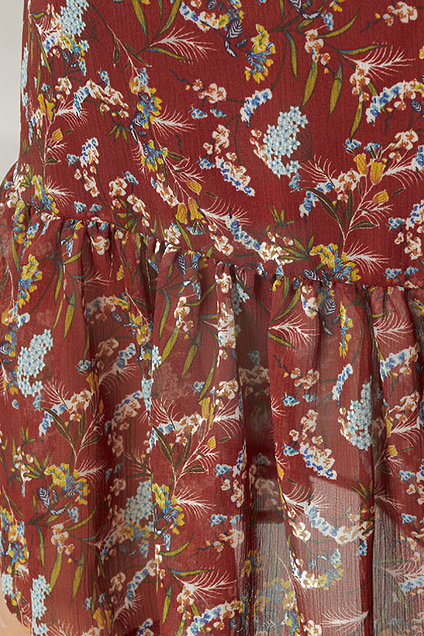 LONG SKIRT WITH VOLANT BROWN 5