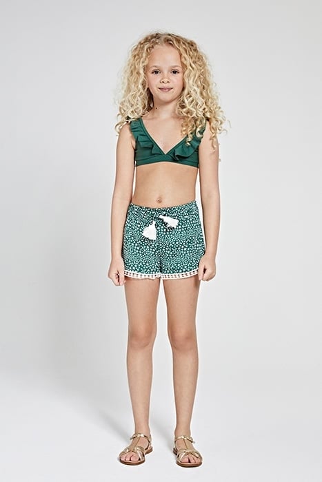 GIRLS TUVALU WOVEN SHORT HUNTER GREEN 3