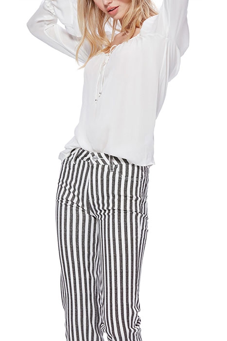 ATLEY ANKLE FLARE RAW HEM COVE STRIPE 5