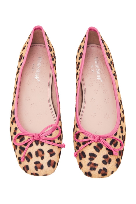 BOW BALLET PUMP BROWN PRINT 3