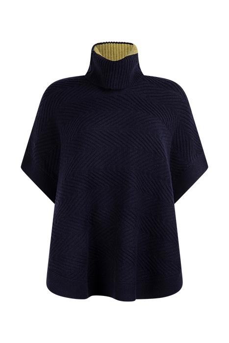 FERN KNITTED PONCHO DARK NAVY 1