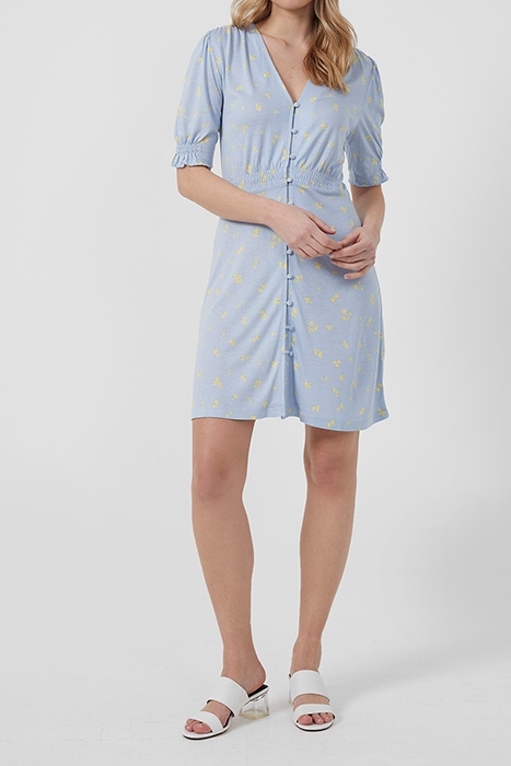 SARA-BONITA ECO V NK SS DRESS CLOUD BL/BUTTER YELL 1