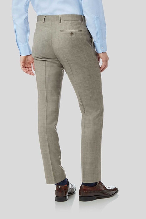 STONE SLIM FIT TEXTURED SUIT TROUSERS NEUTRAL 2