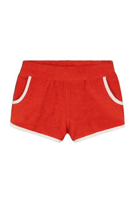 GIRLS TERRY SHORT TROPIC RED 1