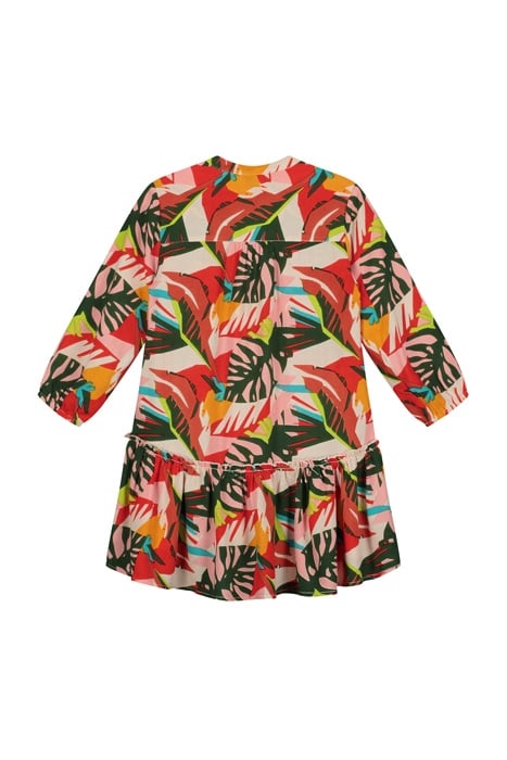 GIRLS FRANGIPANI DROP WAIST DRESS MULTI COLOUR 2