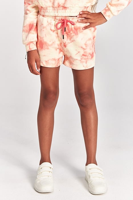GIRLS MAUI SWEAT SHORT TYE DYE STRAWBERRY PINK 6