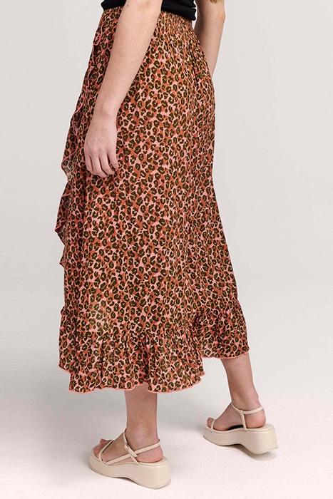 LADIES LOMBOK SKIRT TROPICAL TIGER STRAWBERRY PINK 2