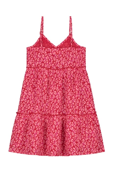 GIRLS JAKARTA DRESS TROPICAL TIGER CHILI RED 2