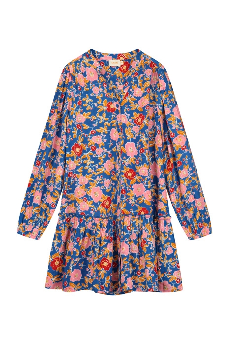 GIRLS TENERIFE DRESS MELTING FLOWER VICTORIA BLUE 1