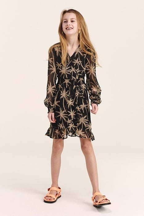 GIRLS SANTIAGO DRESS VACATION PALM BLACK 3