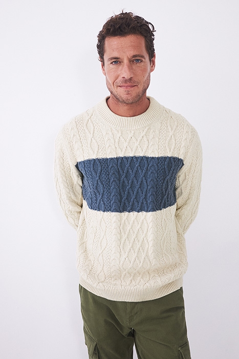 COLOUR BLOCK CABLE CREW NATURAL MULTI 2