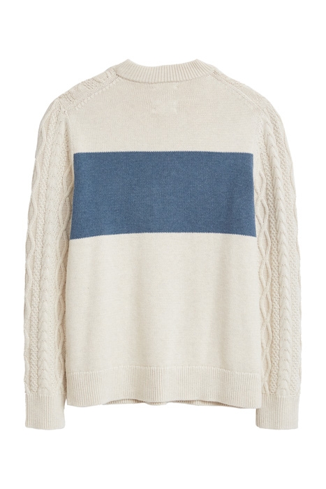 COLOUR BLOCK CABLE CREW NATURAL MULTI 6