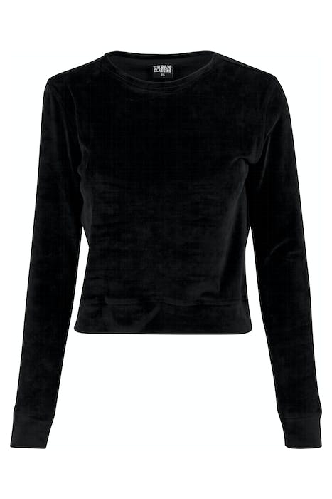 LADIES SHORT VELVET CREW BLACK 1