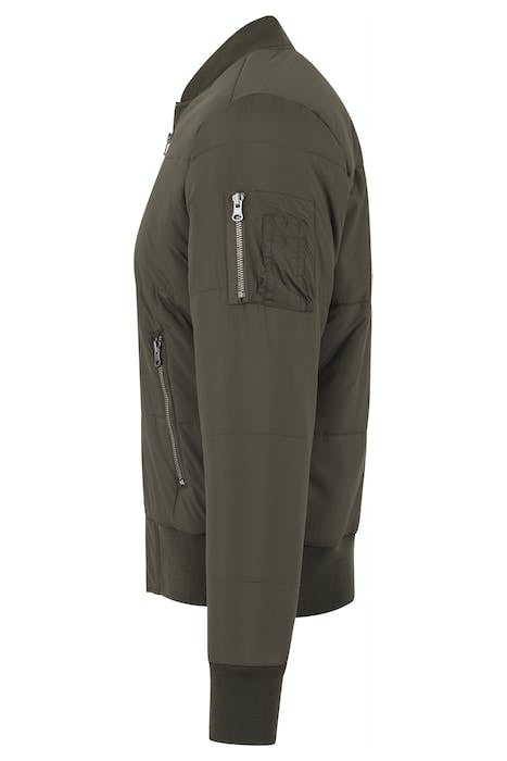 BASIC QUILT BOMBER JACKET OLIVE 6