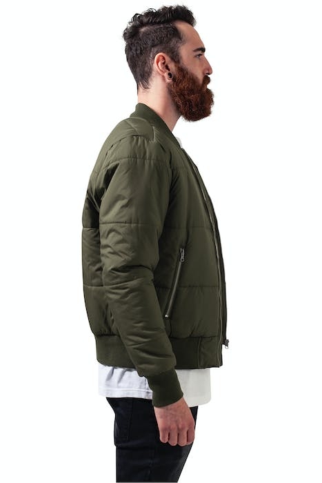 BASIC QUILT BOMBER JACKET OLIVE 5